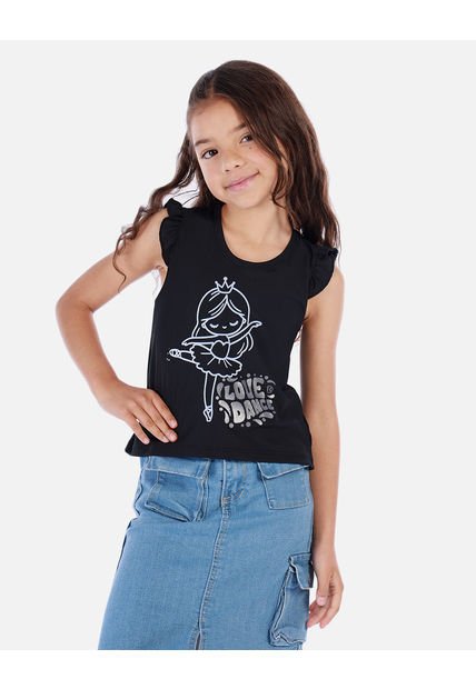 Camiseta Sin Mangas Para Niña Con Diseño De Bailarina