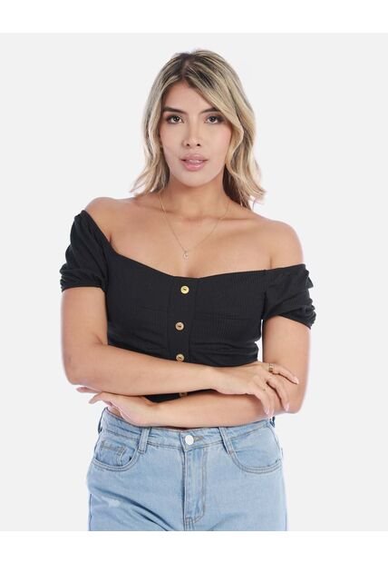 Blusa Mujer Con Botones Decorativos