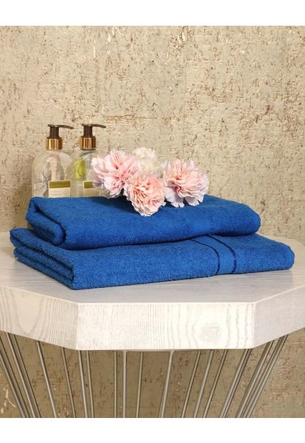 SET X2 TOALLA DE BAÑO AZUL REY