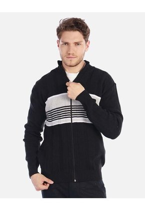 Chaqueta Tejida Para Hombre Con Franjas