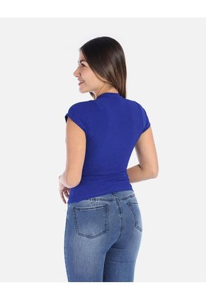 Camiseta Básica Mujer Ceñida En Rib Cuello Redondo