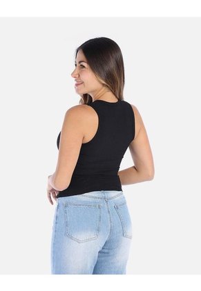 Blusa Manga Sisa En Rib Para Mujer