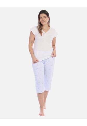 Pijama Conjunto Pantalón Largo Mujer Marfil Arequipe