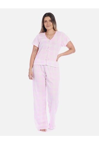 Pijama Conjunto Pantalón Largo Mujer Rosado Arequipe