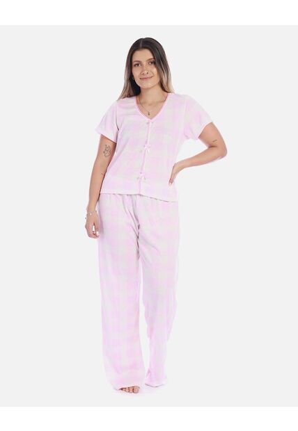 Pijama Conjunto Pantalón Largo Mujer Rosado