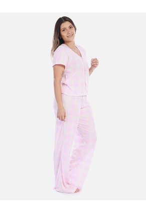 Pijama Conjunto Pantalón Largo Mujer Rosado