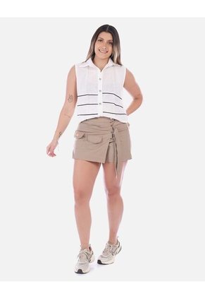 Short Tipo  Cargo Mujer Arena