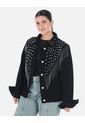 Chaqueta Diosa Denim Con Taches Y Flecos de Arequipe