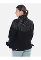 Chaqueta Diosa Denim Con Taches Y Flecos de Arequipe