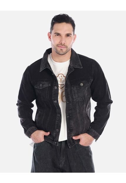 Chaqueta Denim Negra Hombre
