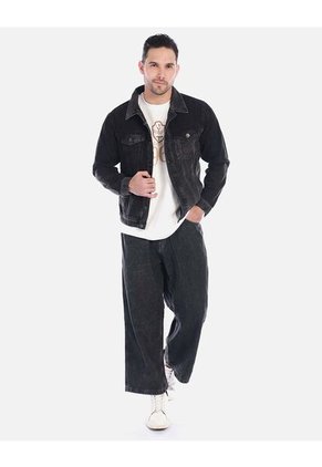 Chaqueta Denim Negra Hombre