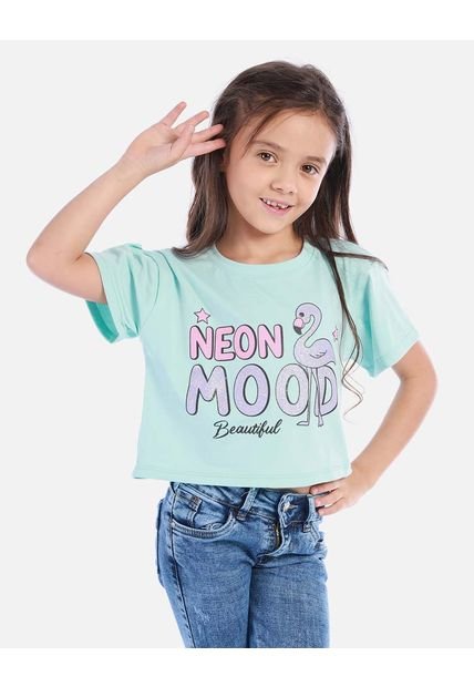Camiseta Crop Para Niña Con Estampado Urbano