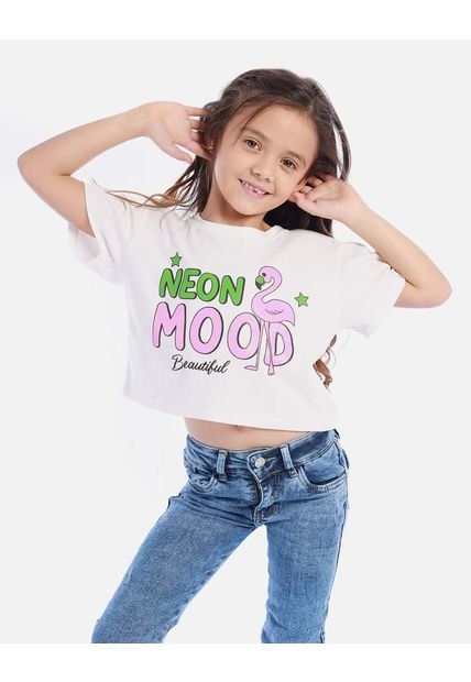 Camiseta Crop Para Niña Con Estampado Urbano