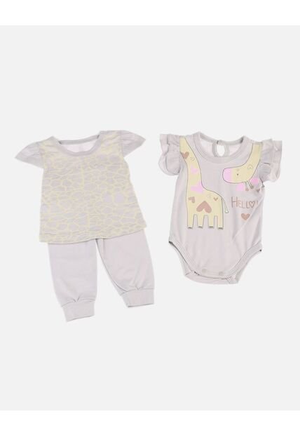 Conjunto Para Bebé De Blusa + Body + Pantalón