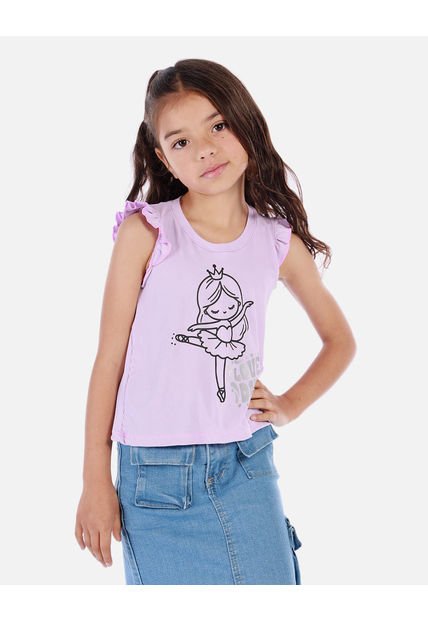 Camiseta Sin Mangas Para Niña Con Diseño De Bailarina