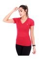 Camiseta Deportiva En Malla Dama Cuello V Rojo Arequipe de Arequipe