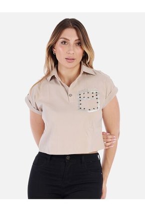 Blusa  Mujer Con Bolsillo Decorado | Moda Casual Arequipe