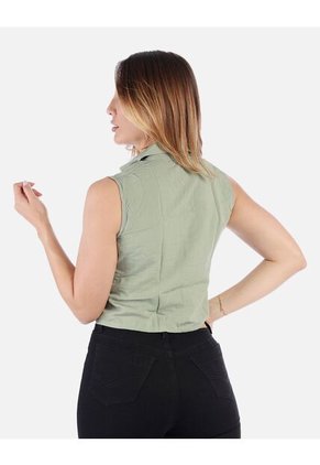 Blusa Sin Mangas Mujer Con Botones | Moda Casual Arequipe