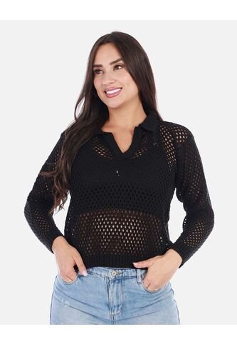 Buzo En Punto Calado Cuello V Mujer Arequipe