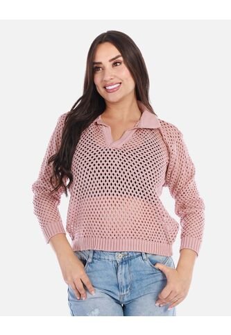 Buzo En Punto Calado Cuello V Mujer Arequipe