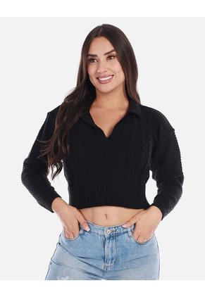 Buzo Tipo Polo Tejido Mujer