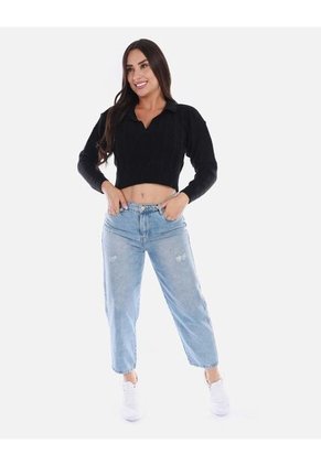 Buzo Tipo Polo Tejido Mujer