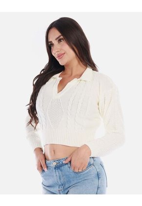Buzo Tipo Polo Tejido Mujer