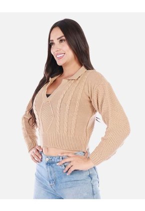 Buzo Tipo Polo Tejido Mujer