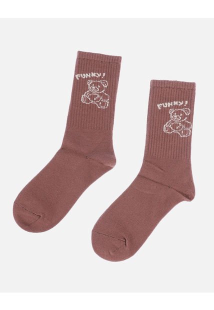 Medias Largas Para Dama Con Estampado De Osito