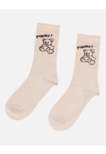Medias Largas Para Dama Con Estampado De Osito