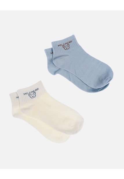 Pack X2 Medias Tobilleras Para Dama Con Estampado De Osito