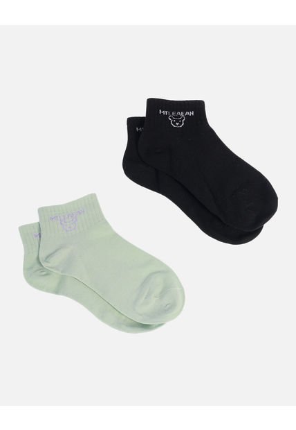 Pack X2 Medias Tobilleras Para Dama Con Estampado De Osito