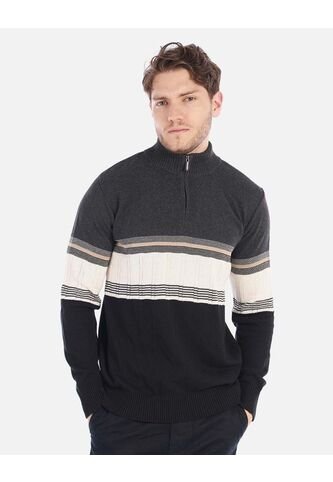 Suéter Tejido Para Hombre Con Media Cremallera Arequipe