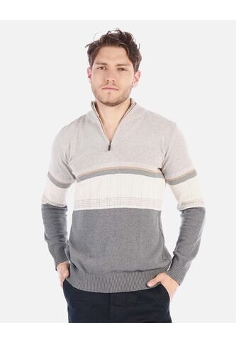 Suéter Tejido Para Hombre Con Media Cremallera Arequipe