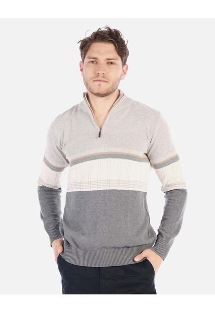 Suéter Tejido Para Hombre Con Media Cremallera