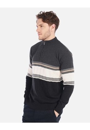 Suéter Tejido Para Hombre Con Media Cremallera