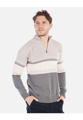 Suéter Tejido Para Hombre Con Media Cremallera