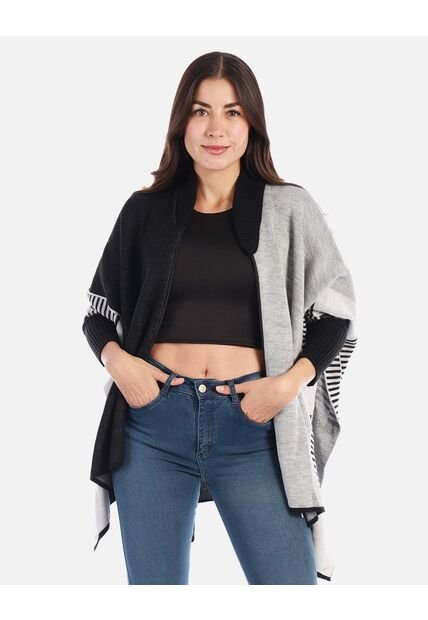 Ruana Tejida Con Caída Amplia Y Elegante
