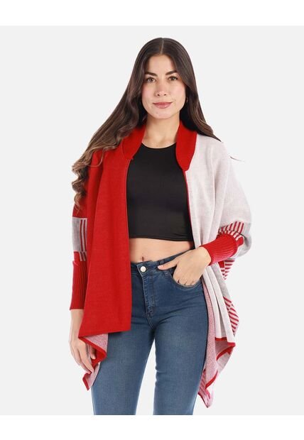 Ruana Tejida Con Caída Amplia Y Elegante