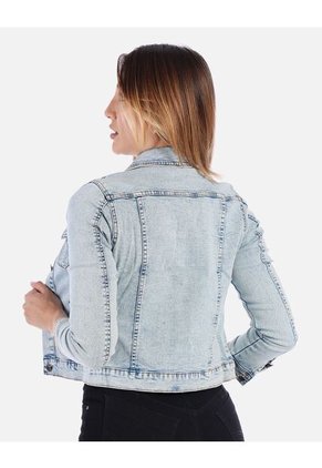 Chaqueta Jean Azul Oscuro Mujer
