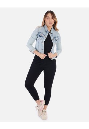 Chaqueta Jean Azul Oscuro Mujer
