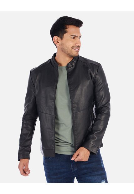 Chaqueta Casual De Hombre En Cuero