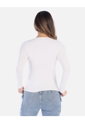 Camiseta Manga Larga Básica Para Mujer