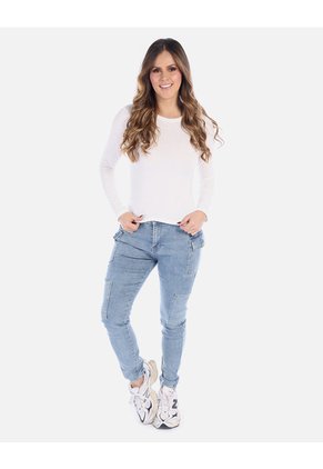 Camiseta Manga Larga Básica Para Mujer