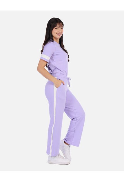 Conjunto Deportivo Con Franjas Laterales Para Mujer