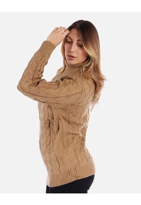 Suéter Tejido Cuello Alto Mujer