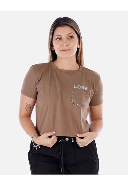 Camiseta Con Mangas Cortas Y Cuello Redondo