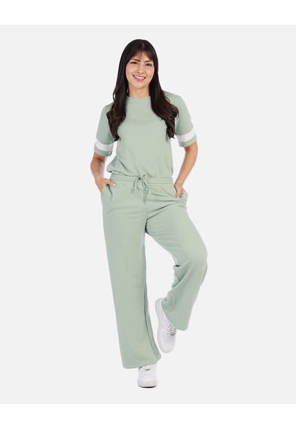 Conjunto Deportivo Con Franjas Laterales Para Mujer