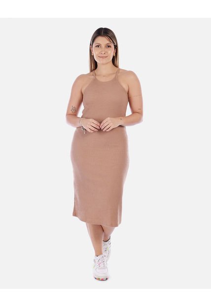 Vestido Acanalado Para Mujer