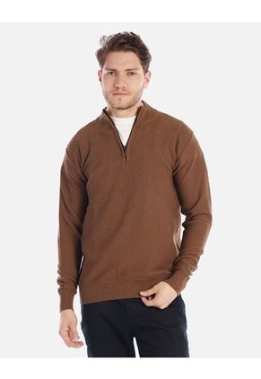 Suéter Tejido Para Hombre Con Media Cremallera